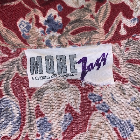 Vintage More Jazz Red Floral Midi Button Down Dress - Picture 7 of 7